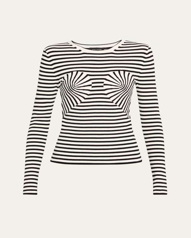 Stripe Seamed Up Knit Top